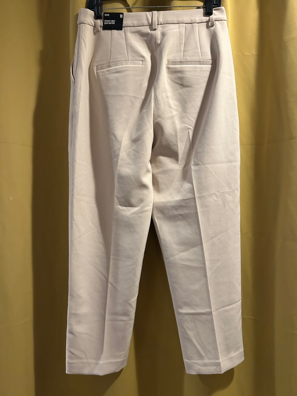 Women's Cream Straight-Leg Dress Pants - Picture 4 of 6